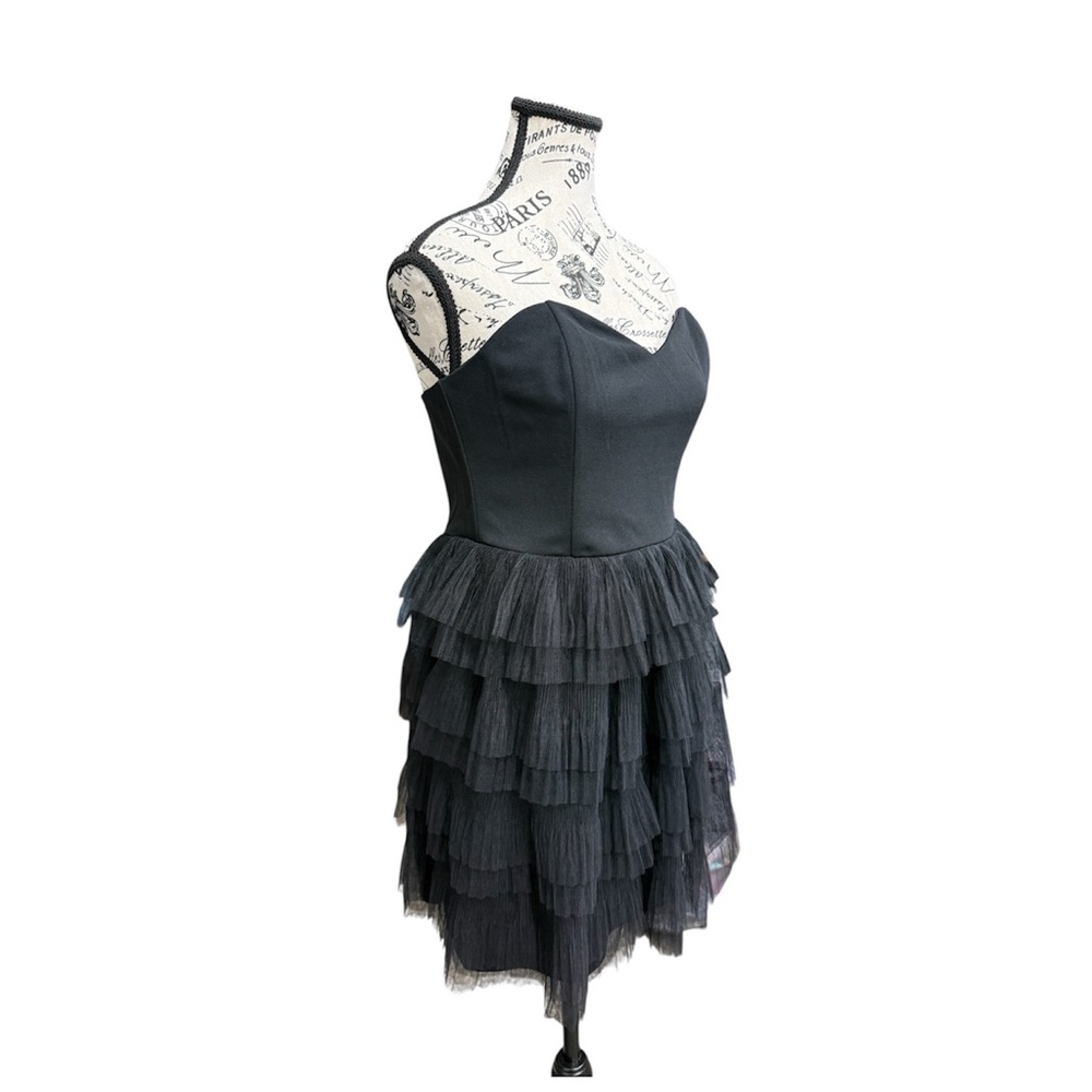 Lulus Black Strapless Tiered Tulle Mini Dress - Picture 5 of 12